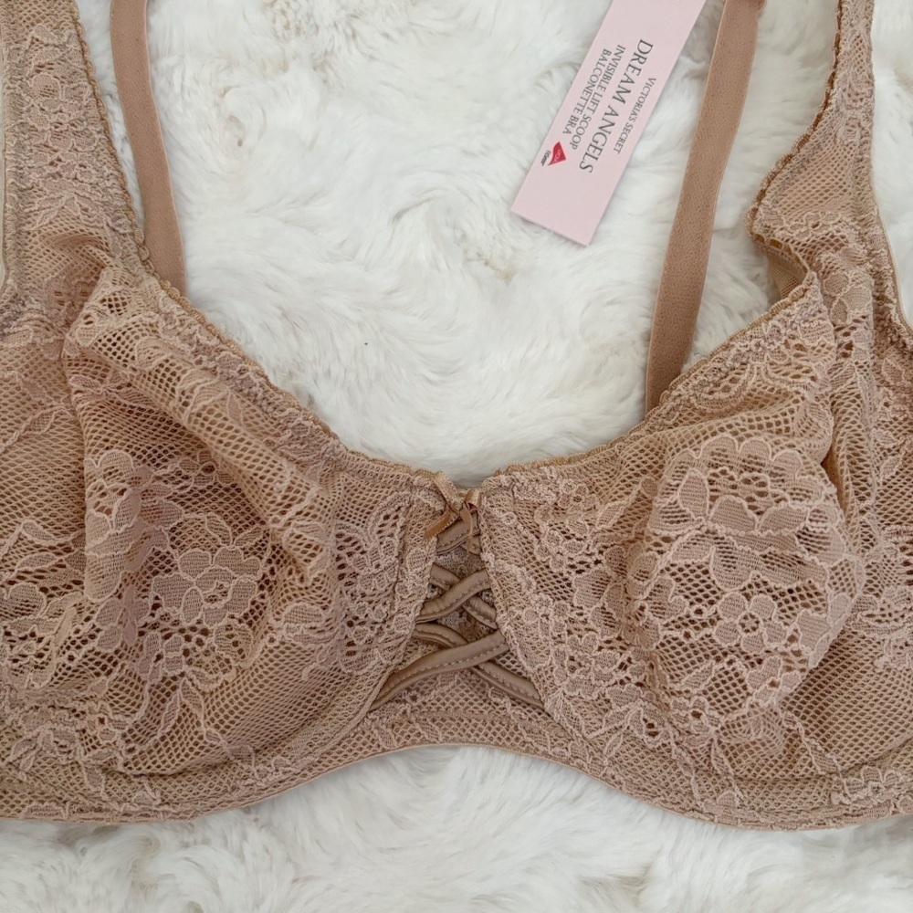 Victoria's Secret Invisible Lift Bra 34B Scoop Balconette Praline NEW NWT - Picture 3 of 8